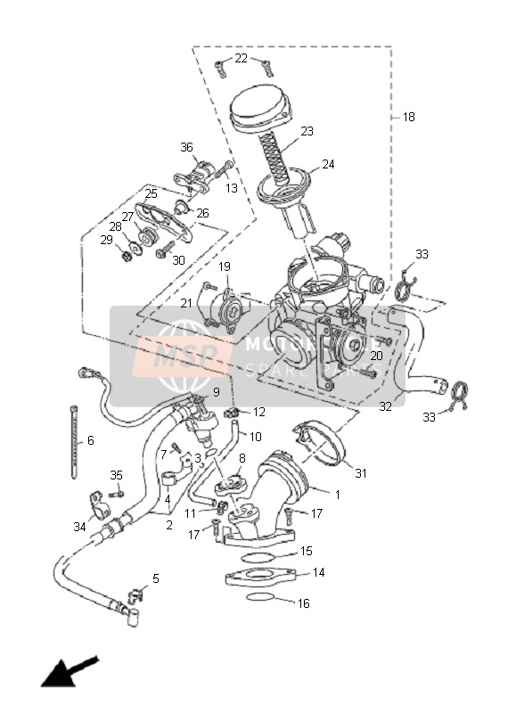 Yamaha YP250R X-MAX 2008 Intake for a 2008 Yamaha YP250R X-MAX